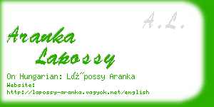 aranka lapossy business card